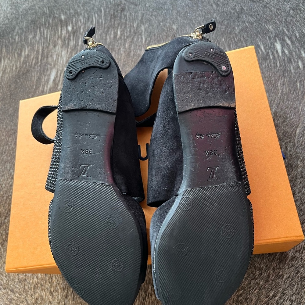 Authentic Black Louis Vuitton Sandals Size 38 1/2 - Picture 3 of 6